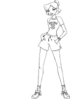 A coloring page of totally spies
